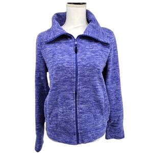 Calvin Klein Performance Purple/Blue Marled Zip Up With Cowl Neck